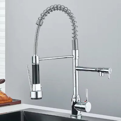 mitigeur cuisine chrome avec double bec