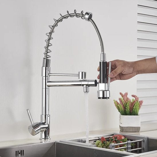 mitigeur cuisine chrome extensible