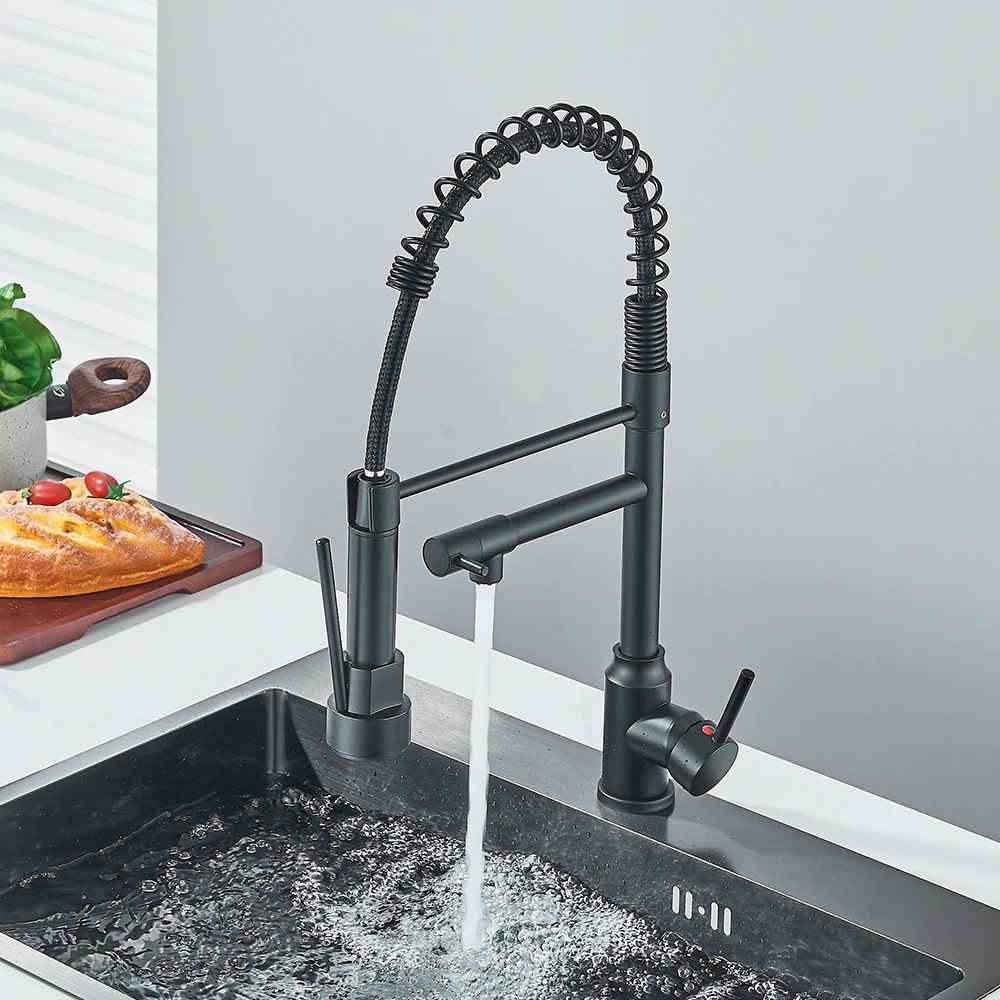 mitigeur cuisine evier noir mat