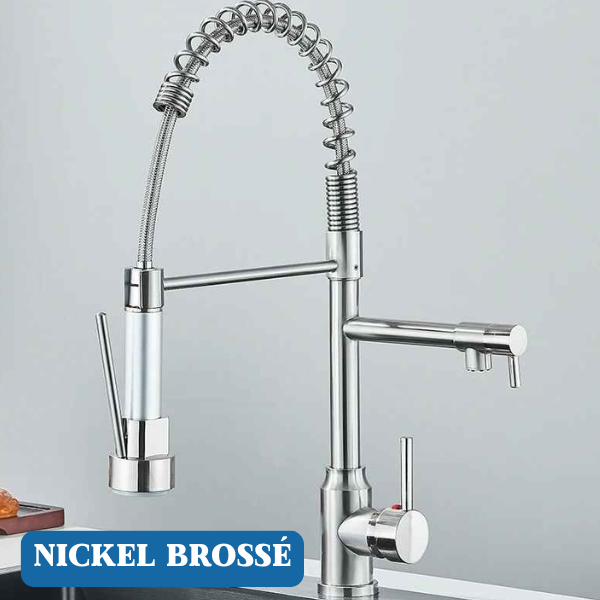 mitigeur cuisine extractable nickel brosse