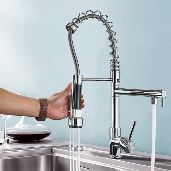 mitigeur cuisine robinet 3 voies flexible 