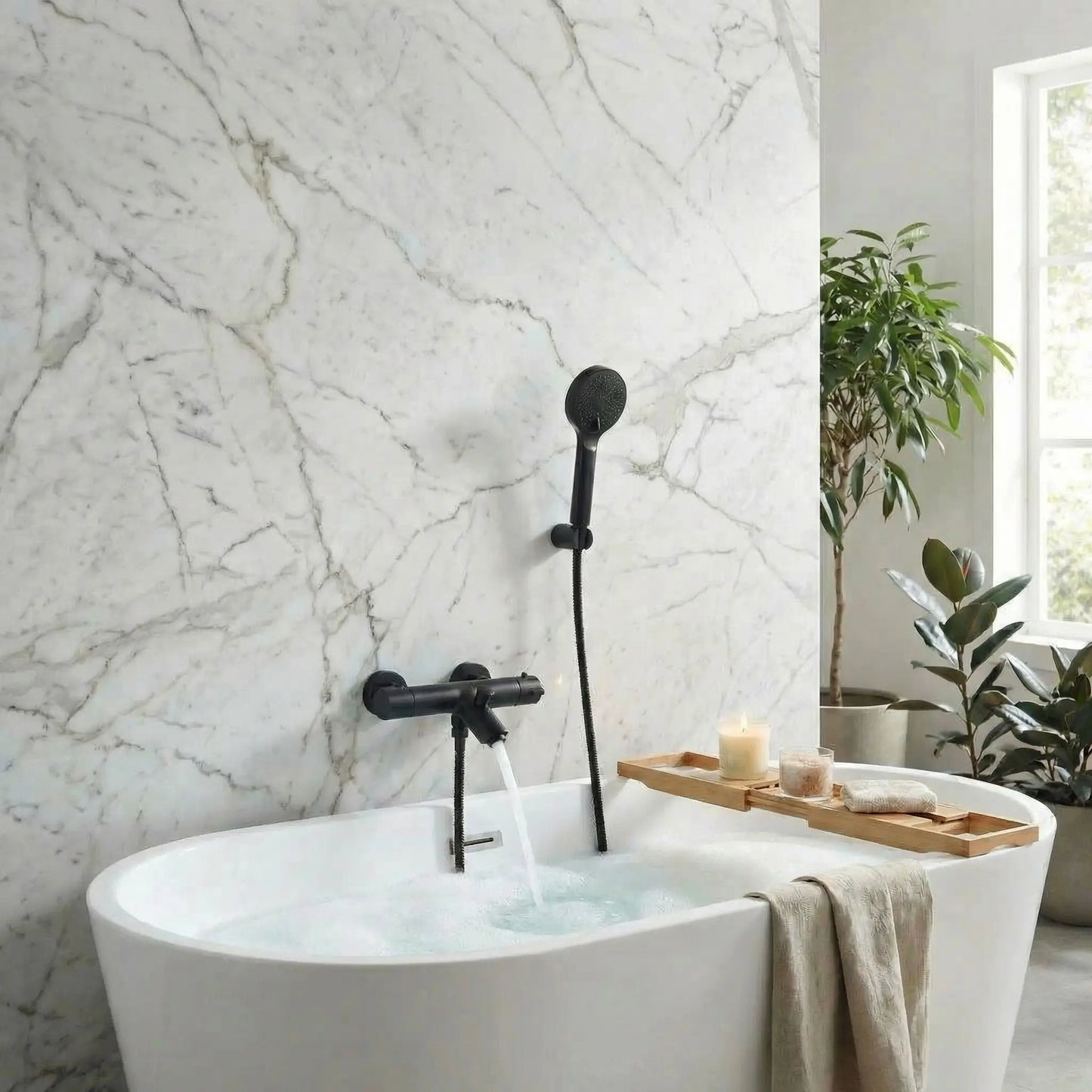 mitigeur douche douchette robinet salle bain laiton noir