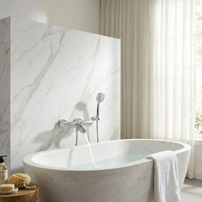 mitigeur douche douchette salle bain laiton chrome