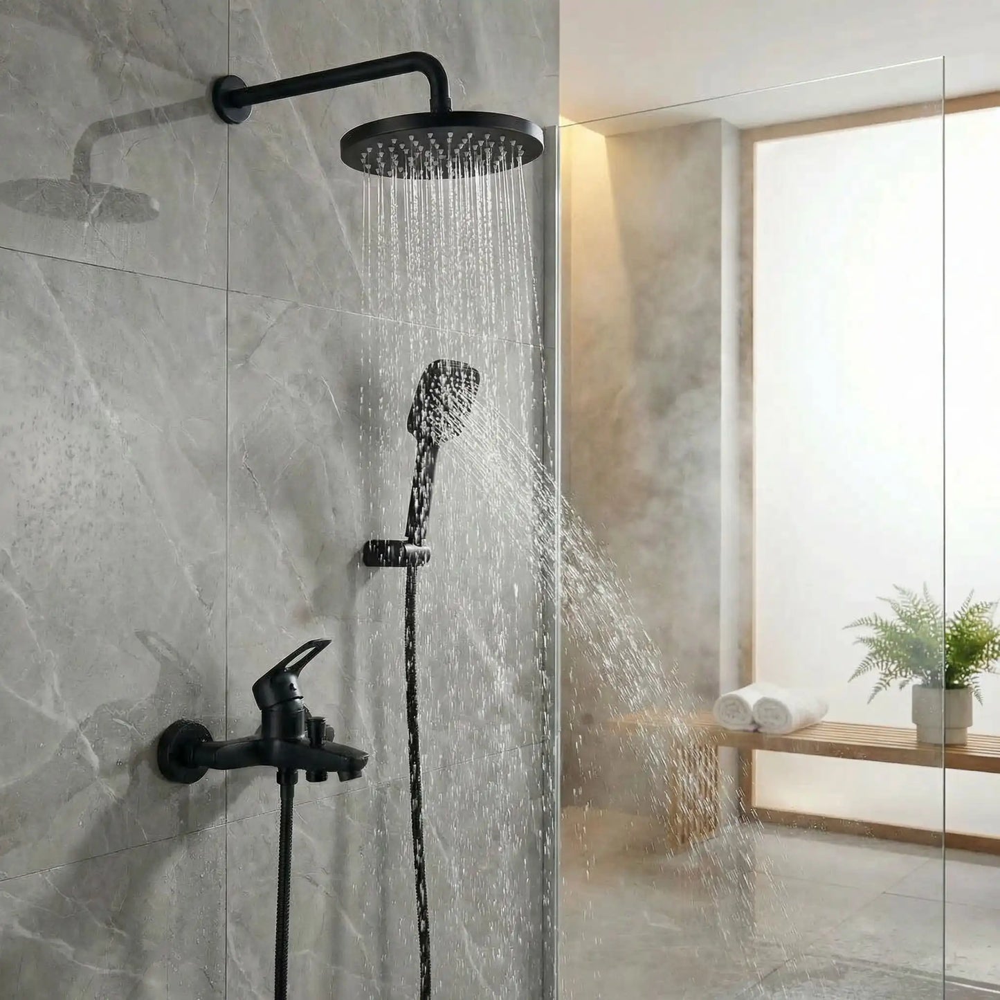 mitigeur douche robinet laiton triple monocommande noire douche