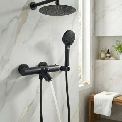 mitigeur douche robinet thermostatique salle bain laiton noir
