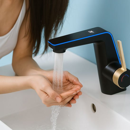 mitigeur lavabo afficheur led