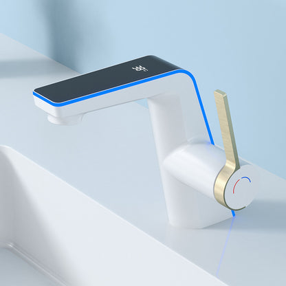 mitigeur lavabo blanc affichage led
