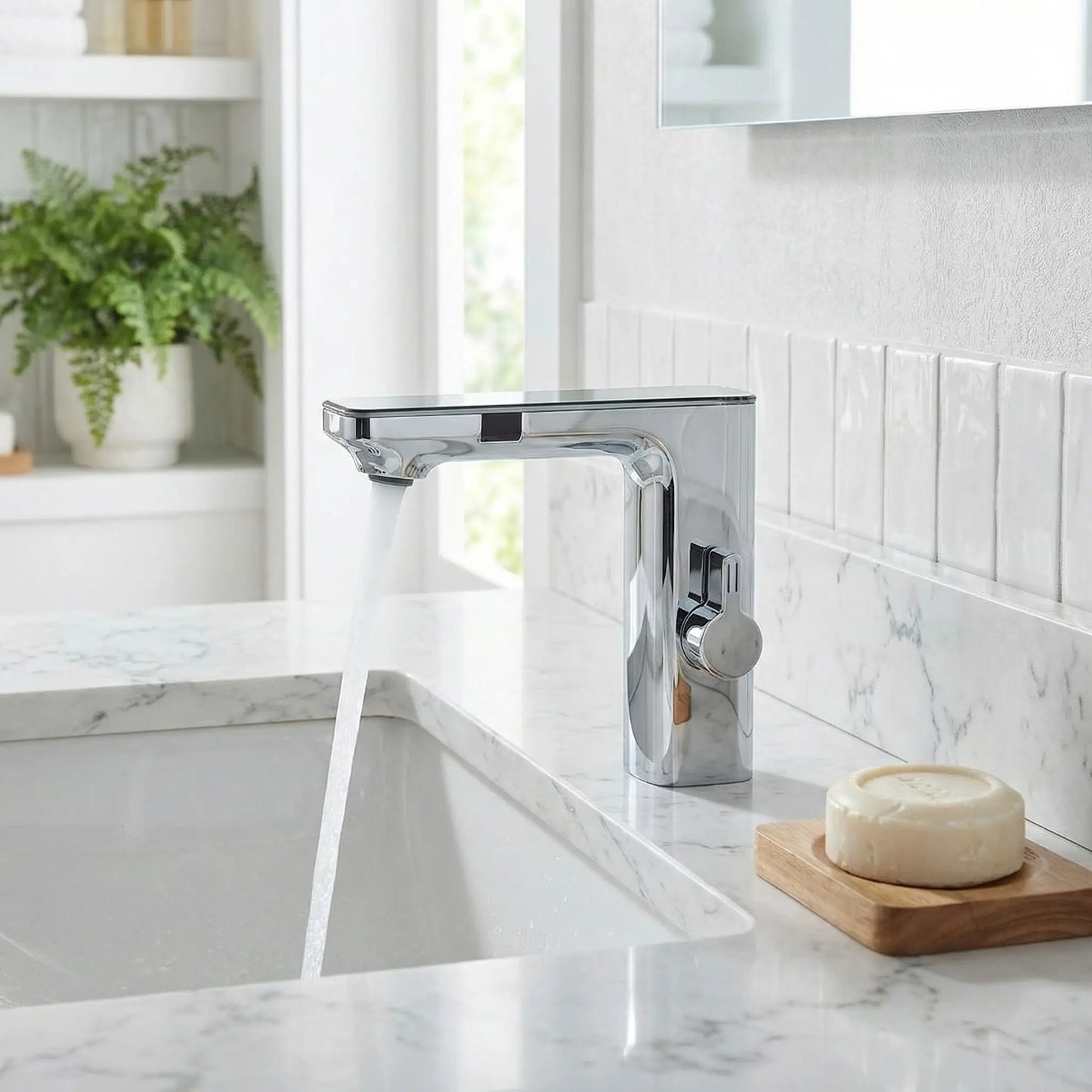 mitigeur lavabo infrarouge chrome
