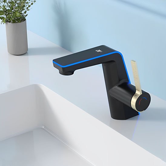 mitigeur lavabo monocommande noir