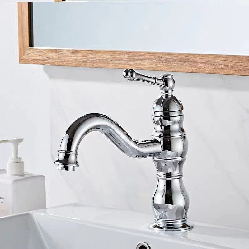 robinet vasque chrome ancien style bas
