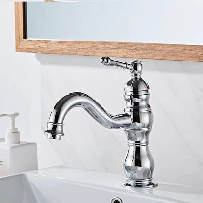 robinet vasque chrome ancien style bas