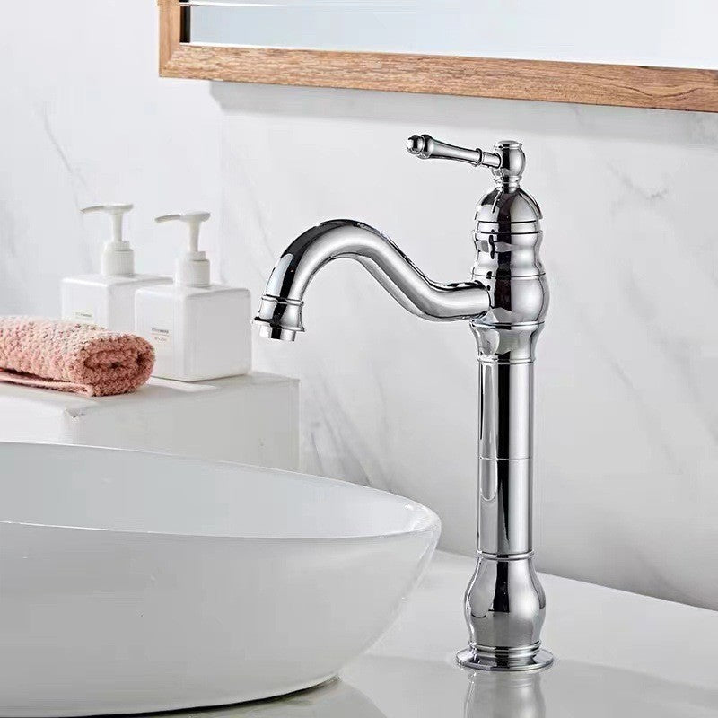 robinet vasque chrome ancien style haut